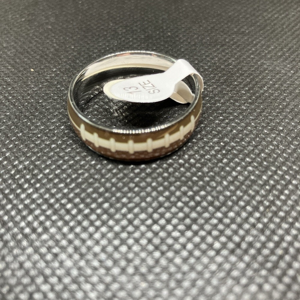 Jude Jewelers Football Ring Mens Size 12 Brown Like New Stainless Steel Sports